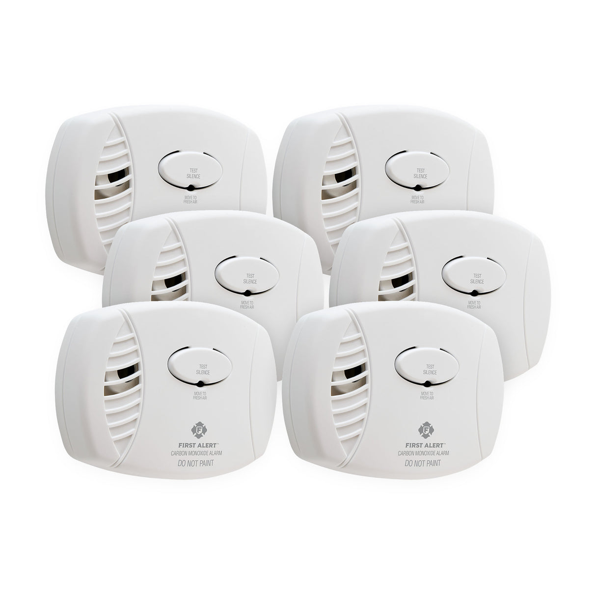 CO400B6CP 6pk - Angle - Carbon Monoxide Alarm - Battery Powered