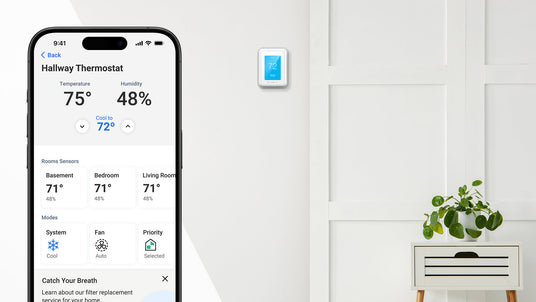 Thermostat and app screen