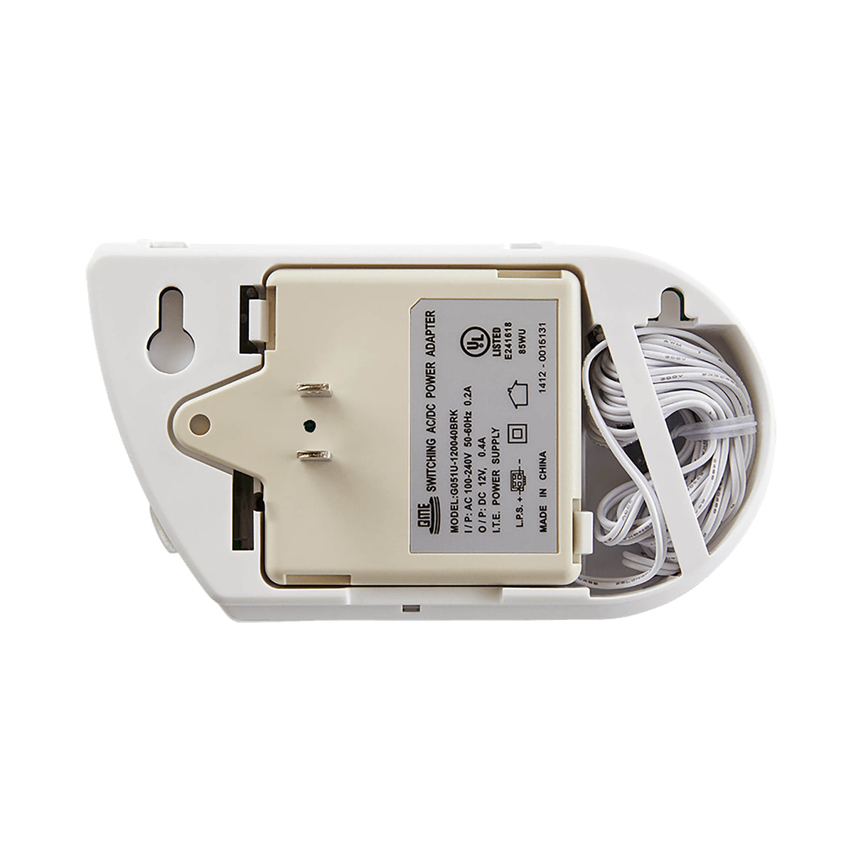 Combo Explosive Gas and CO Alarm back view with mounting plate attached