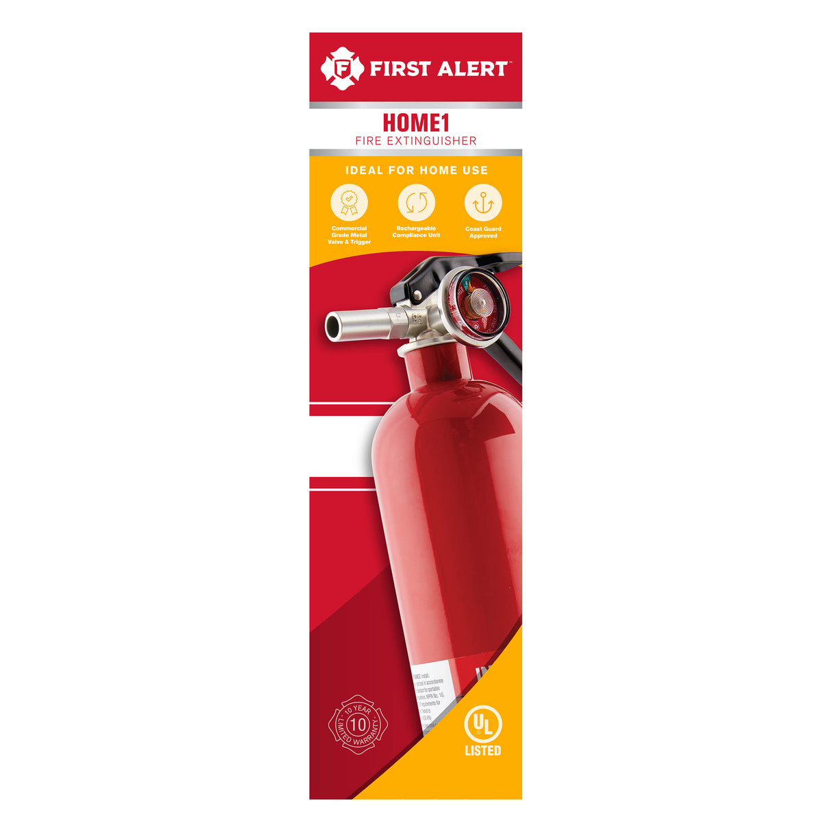 Front Package - Rechargeable Home Fire Extinguisher (Red)