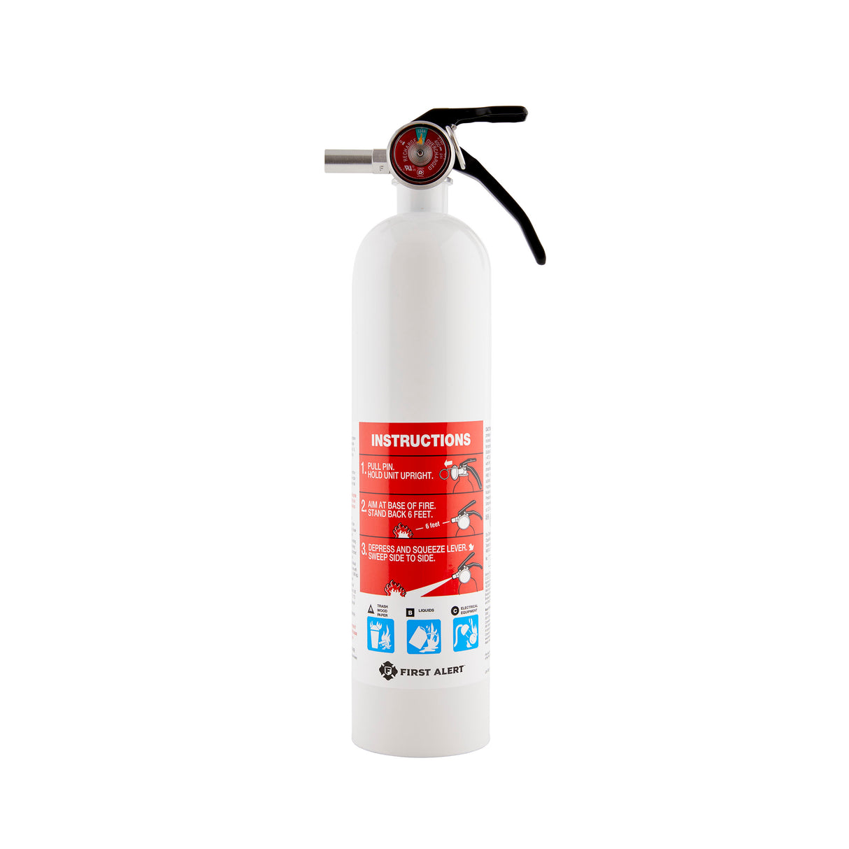 Front - Rechargeable Marine Fire Extinguisher (White)