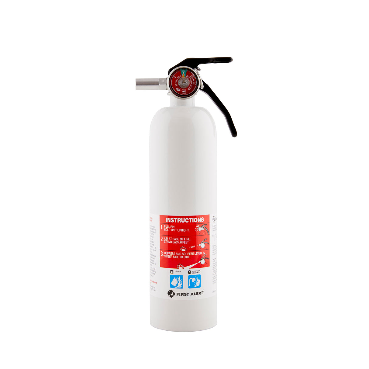 Front - Rechargeable Recreation Fire Extinguisher (White)