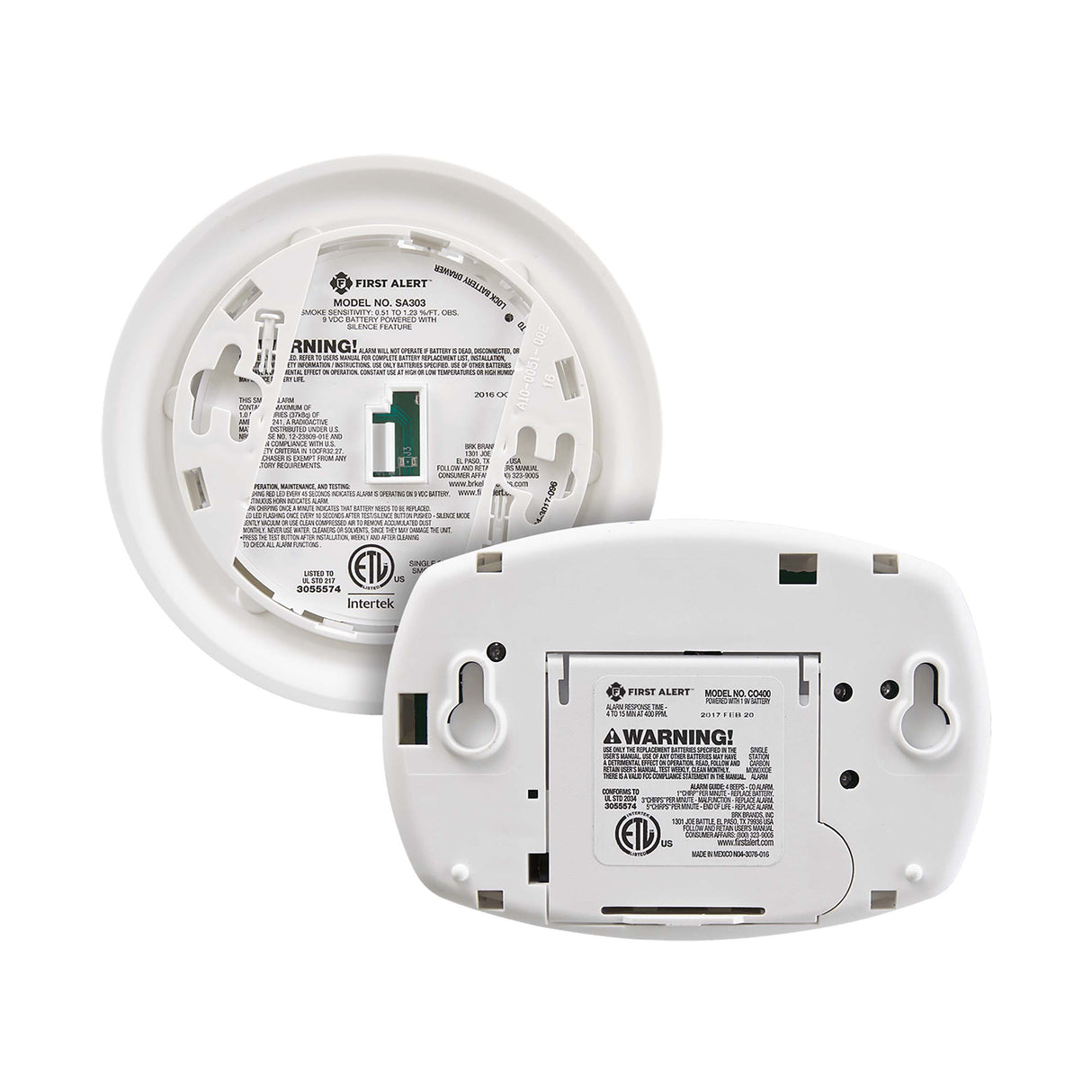 CO403 Smoke and Carbon Monoxide Alarm Combo Pack - Back