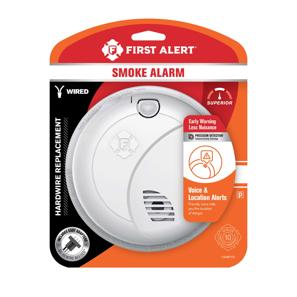 Interconnect Hardwire Smoke Alarm with Battery Backup and Voice Alerts