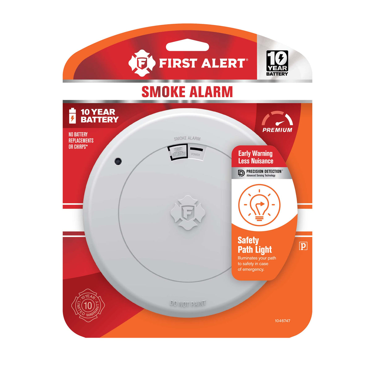 10-Year Battery Smoke Alarm with Safety Path Light