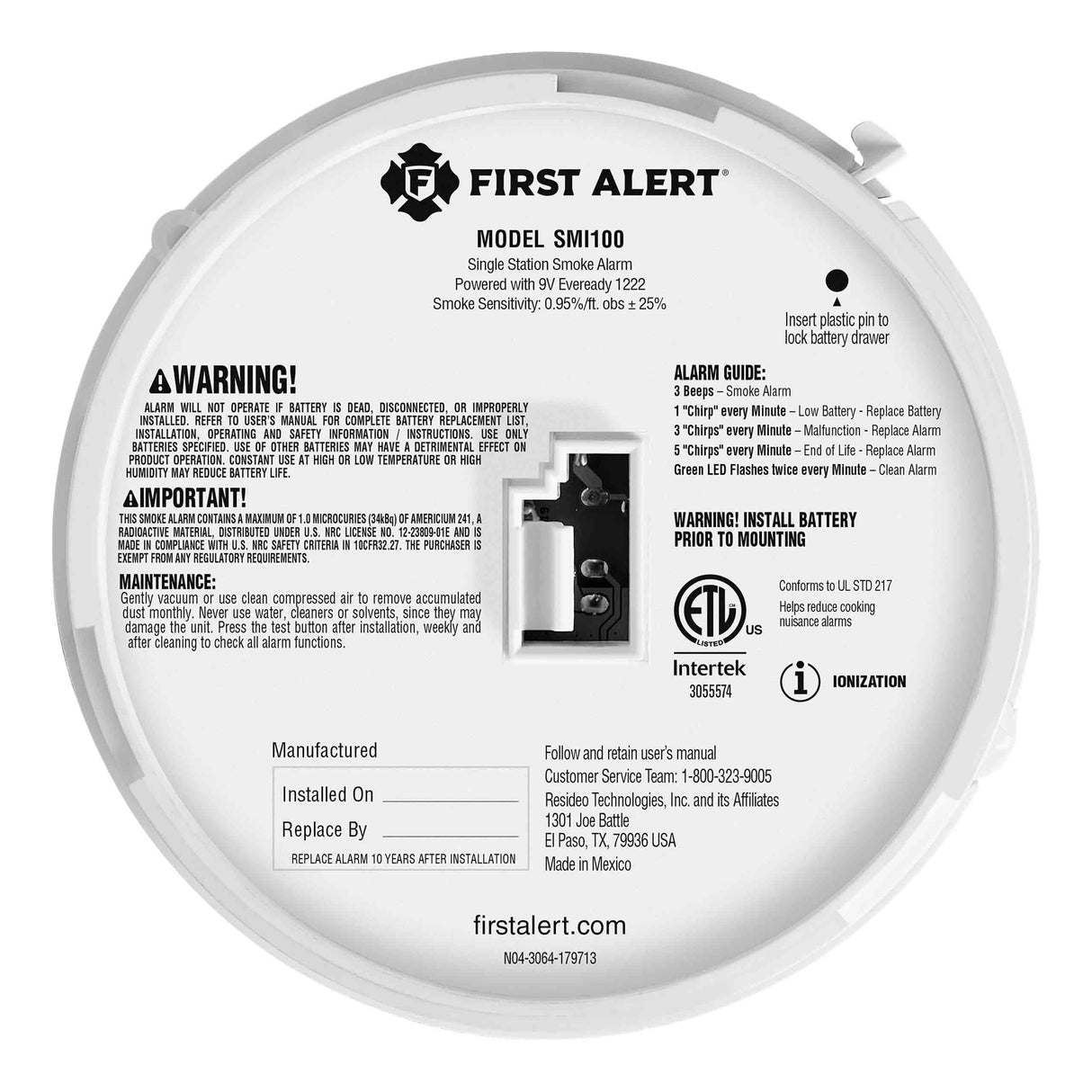 Battery-Operated Smoke Alarm