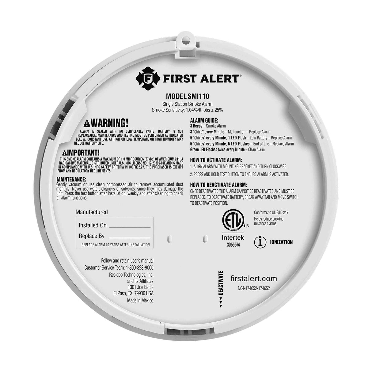 10-Year Battery Smoke Alarm