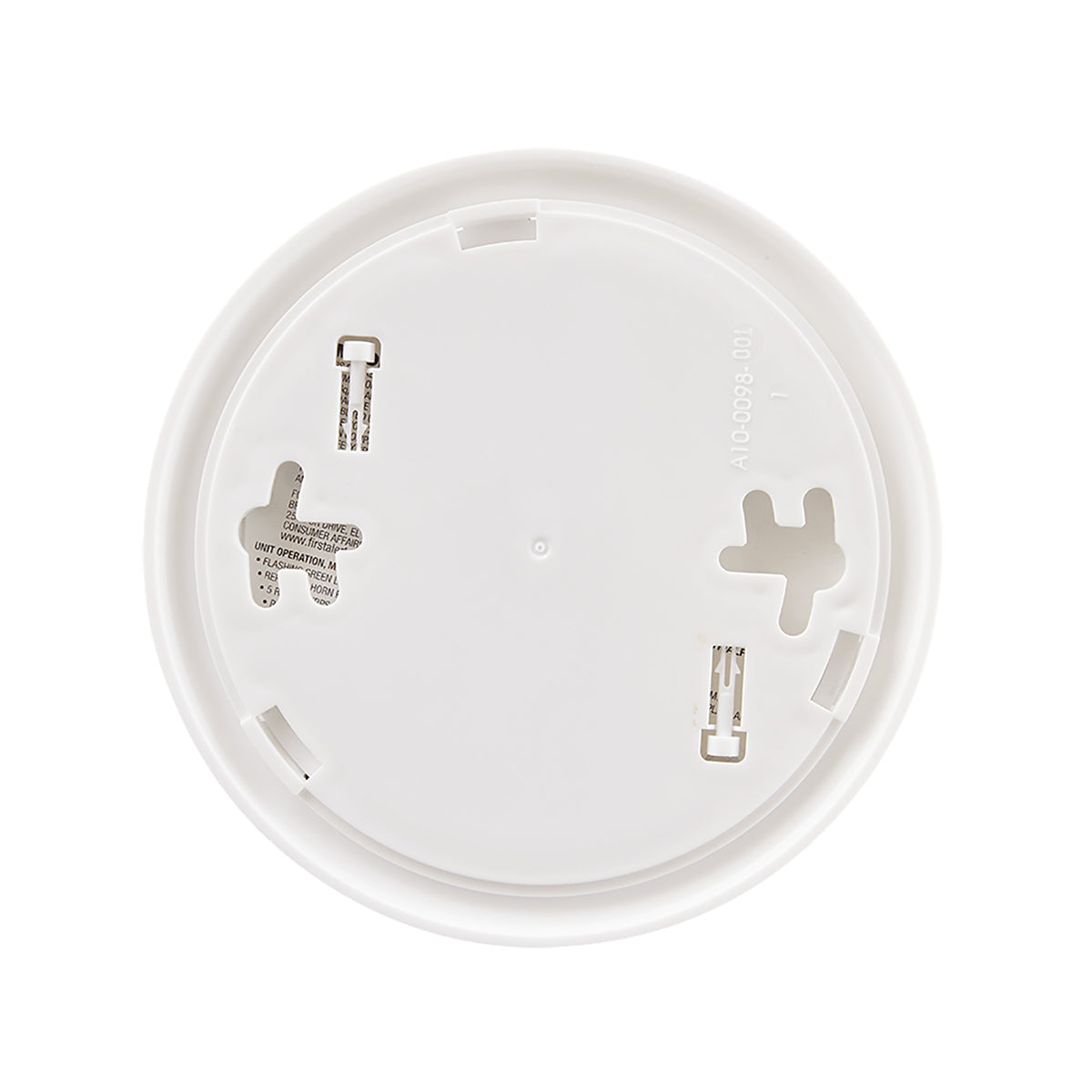 Smoke Alarm back view with mounting plate attached