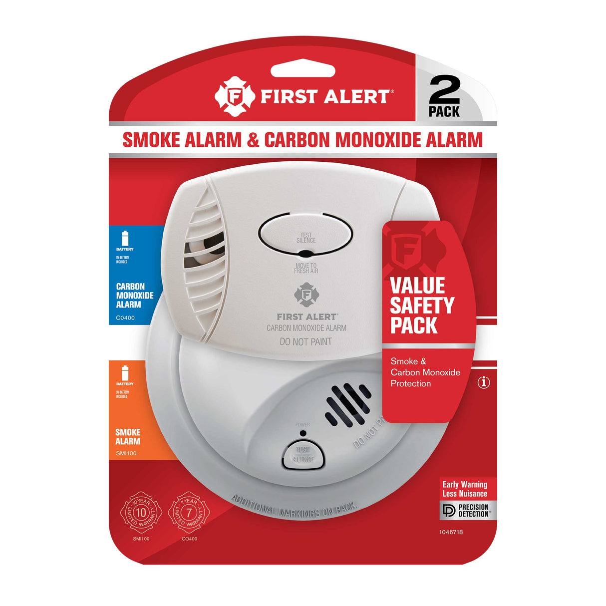 Battery-Operated Smoke Alarm & Battery-Operated CO Alarm Value Pack