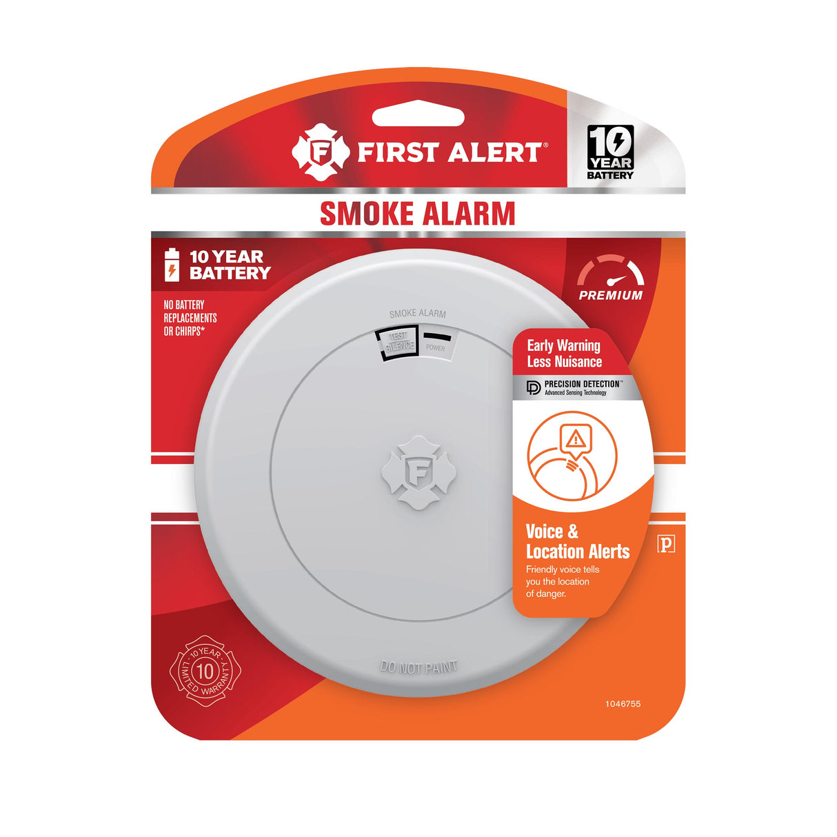 10-Year Battery Smoke Alarm with Voice Alerts