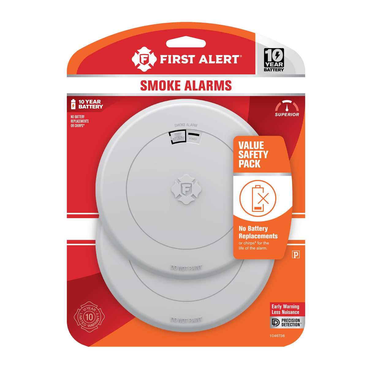 10-Year Battery Smoke Alarm with Slim Profile Design