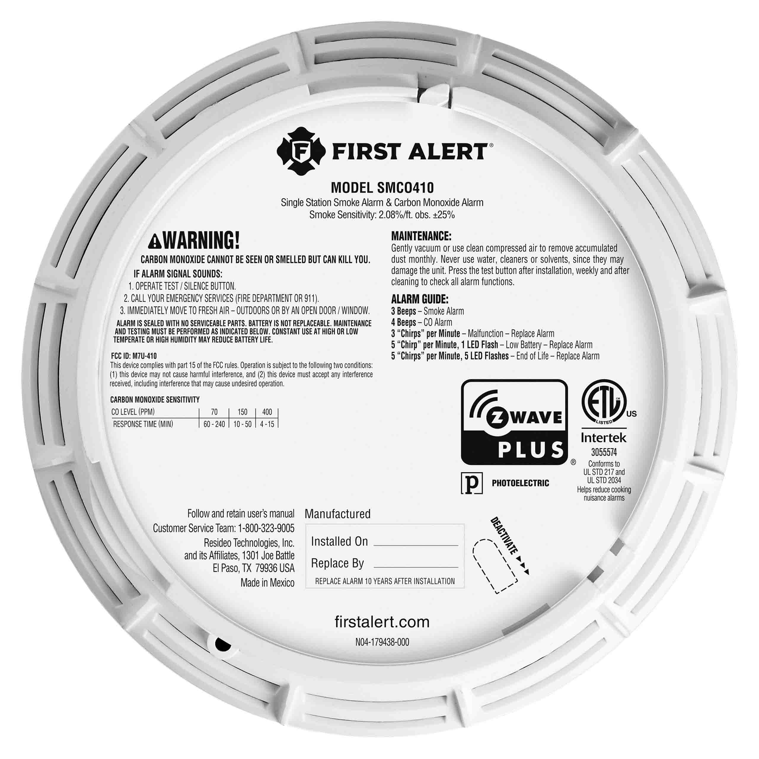 Z-Wave Plus Smart Smoke and Carbon Monxide Alarm Works with Ring