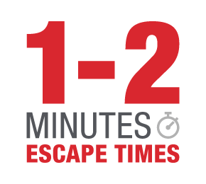 1 to 2 minutes escape times