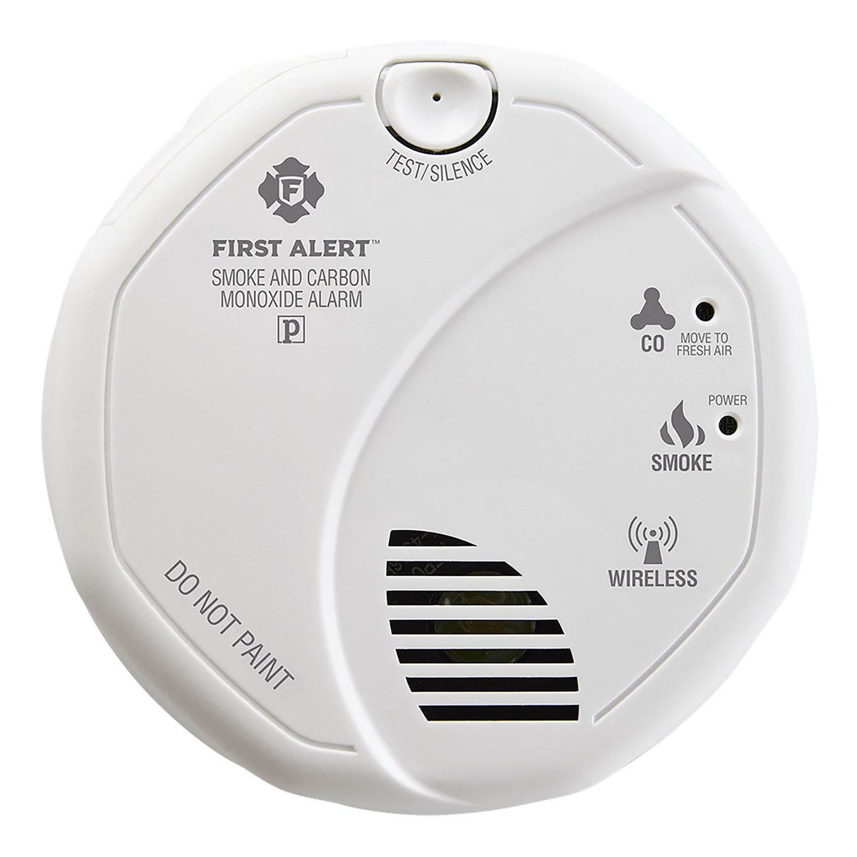 ZCOMBO Wireless Smoke and Carbon Monoxide Alarm Works with ZWAVE Ring - Front
